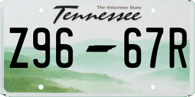 TN license plate Z9667R