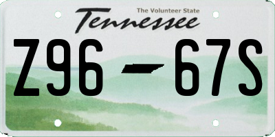 TN license plate Z9667S