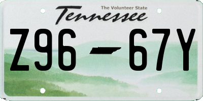 TN license plate Z9667Y