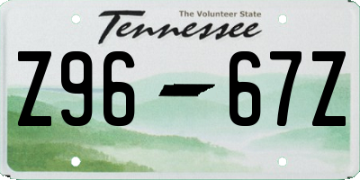 TN license plate Z9667Z
