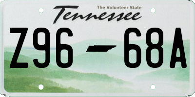 TN license plate Z9668A