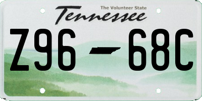 TN license plate Z9668C