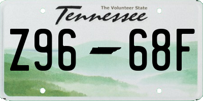 TN license plate Z9668F