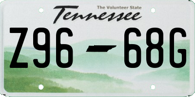 TN license plate Z9668G