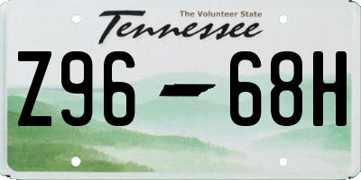 TN license plate Z9668H