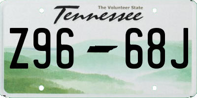 TN license plate Z9668J