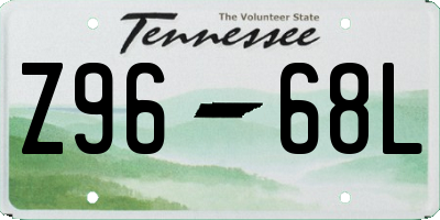 TN license plate Z9668L