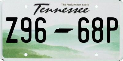 TN license plate Z9668P