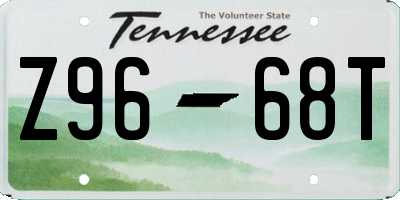 TN license plate Z9668T