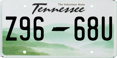 TN license plate Z9668U