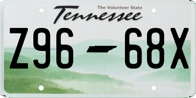 TN license plate Z9668X