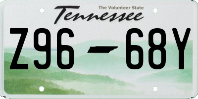 TN license plate Z9668Y