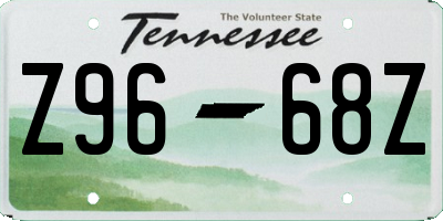 TN license plate Z9668Z