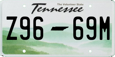 TN license plate Z9669M