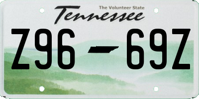 TN license plate Z9669Z