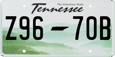 TN license plate Z9670B