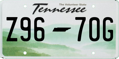 TN license plate Z9670G