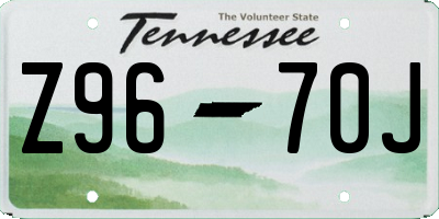 TN license plate Z9670J