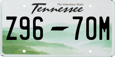 TN license plate Z9670M