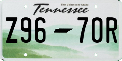 TN license plate Z9670R