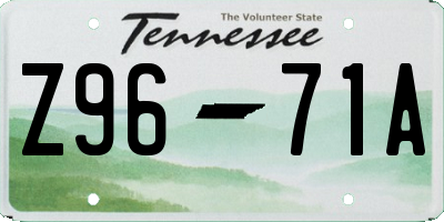 TN license plate Z9671A