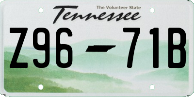 TN license plate Z9671B