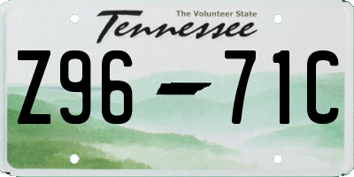 TN license plate Z9671C