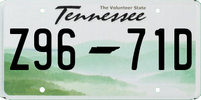 TN license plate Z9671D