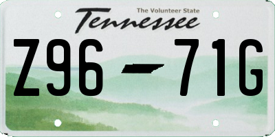 TN license plate Z9671G