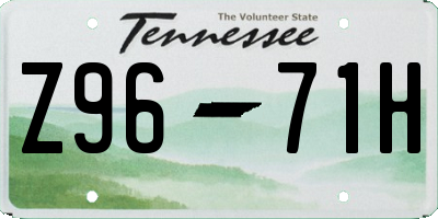 TN license plate Z9671H