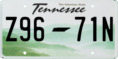 TN license plate Z9671N