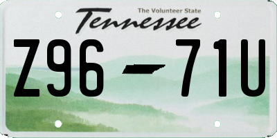 TN license plate Z9671U