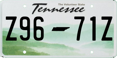 TN license plate Z9671Z