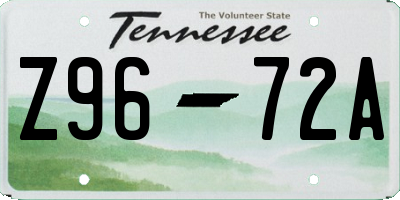 TN license plate Z9672A