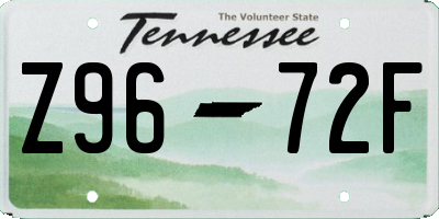 TN license plate Z9672F