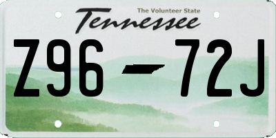 TN license plate Z9672J