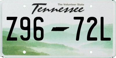 TN license plate Z9672L