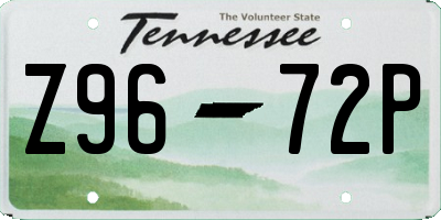 TN license plate Z9672P