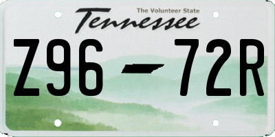 TN license plate Z9672R