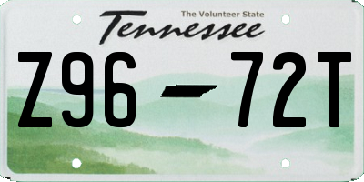 TN license plate Z9672T