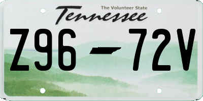 TN license plate Z9672V