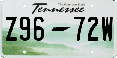 TN license plate Z9672W