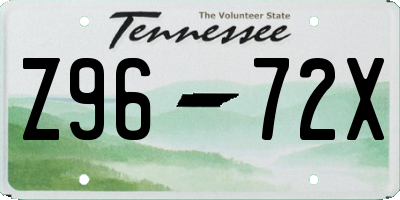 TN license plate Z9672X