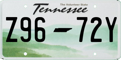 TN license plate Z9672Y