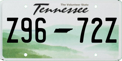 TN license plate Z9672Z