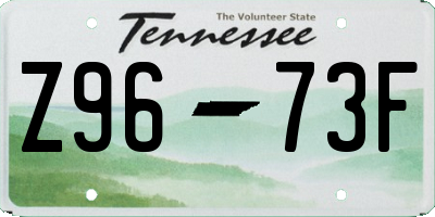 TN license plate Z9673F