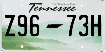 TN license plate Z9673H