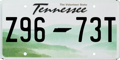 TN license plate Z9673T