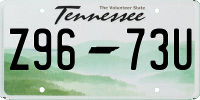 TN license plate Z9673U