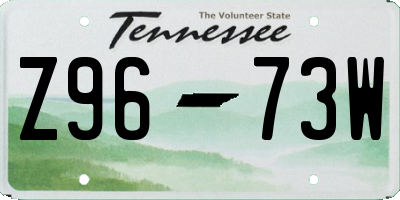 TN license plate Z9673W